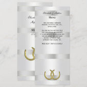 Rustic Golden Hoefijzers Silver Whit-menukaart Menu (Voorkant / Achterkant)