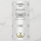 Rustic Golden Hoefijzers Silver Whit-menukaart Menu (Voorkant)