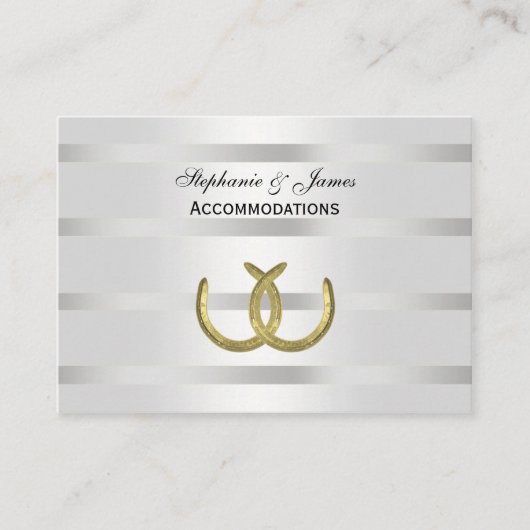 Rustic Golden Hoefijzers Silver Wht Accommodations Informatiekaartje (Voorkant)