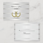 Rustic Golden Hoefijzers Silver Wht Escort Cards Plaatskaartje (Voorkant / Achterkant)