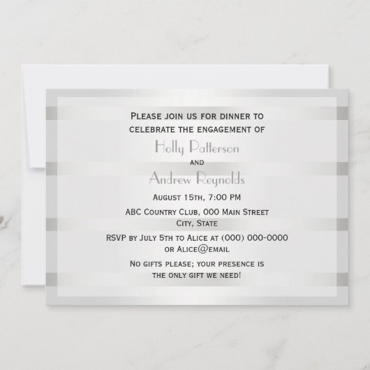 Rustic Golden Hoefijzers Silver Wht H Verloving Kaart (Achterkant)