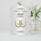 Rustic Golden Hoefijzers Silver Wht RSVP (Staand voorkant)