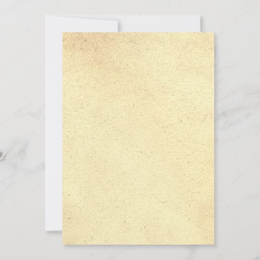 Rustic Golden Leaf Wreath Modern Wedding Kaart (Achterkant)