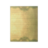 Rustic Golden Mustard Lined Ornamental Stationery Notitieblok (Linkerzijde)