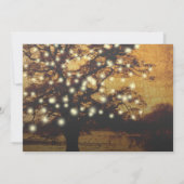 Rustic Golden Tree Lights & Foto Elegant Wedding Save The Date (Achterkant)