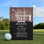 Rustic Golf Sport Retirement Party Kaart<br><div class="desc">Rustic Golf Theme Retirement Invitations.</div>