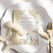 Rustic Goose Family Baby shower Kaart