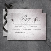 Rustic Gothic Black & Burgundy Halloween Dinner RSVP Kaartje