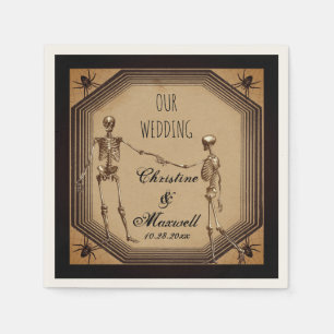 Rustic Gothic Skeletons   Spiders Deco Wedding Na Servet