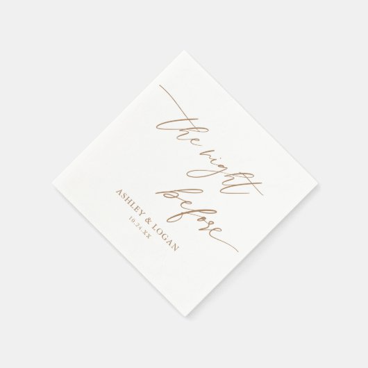 Rustic Goud De Nacht Voor De Proefbruiloft Servet (Hoek)