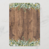 Rustic Goud Eucalyptus & Witte Bloem Tafelnummer (Achterkant)