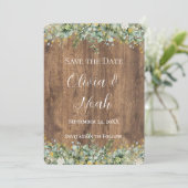 Rustic Goud Eucalyptus & Witte Bloemstuk Hout STD Kaart (Staand voorkant)