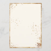 Rustic Goud Groene Bladeren Waterverf Bruiloft Kaart (Achterkant)