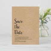 Rustic Goud Hart Script Save the Date Definitie (Staand voorkant)