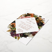 Rustic Goud Herfst Bloem Thanksgiving S2 Folie Uitnodiging (Gedraaid)