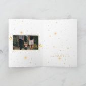 Rustic Goud Joyful 2 Foto Kerstmis Feestdagen Kaart (Binnen)