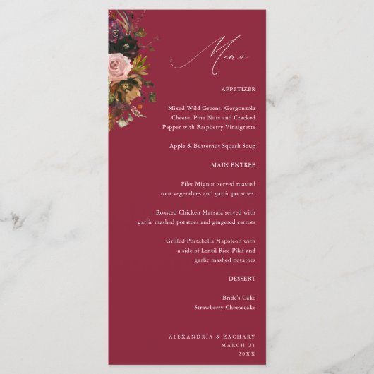 Rustic Goud, Paars & Roze Bloemstuk 4 Bes Hoog Menu (Voorkant)