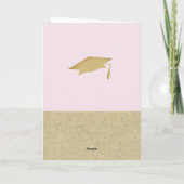 Rustic Goud Roze 2022 Afgestudeerde 2 Foto Afstude Kaart (Achterkant)