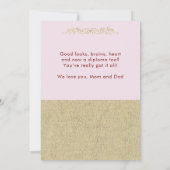 Rustic Goud Roze Afstudeerders 2 Foto Afstuderen Kaart (Achterkant)