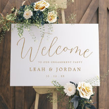 Rustic Goud Schrift Verlovingsfeest Verwelkomingsb