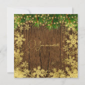 Rustic Goud Sneeuw & Pijnboom Lichtjes Bedrijfs Ke Kaart (Achterkant)