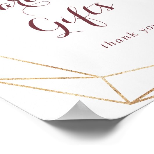 Rustic Gouden Bladeren Bloemkaarten en Cadeaubonne Poster (Hoek)