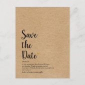 Rustic Gouden Hart Script Save the Date Definitie Aankondigingskaart (Voorkant)