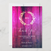 Rustic Gouden Laurier Trouw Dankkaart Kaart (Voorkant)