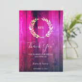 Rustic Gouden Laurier Trouw Dankkaart Kaart (Staand voorkant)