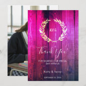 Rustic Gouden Laurier Trouw Dankkaart Kaart (Voorkant / Achterkant)