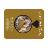Rustic Gouden Trouwring Foto Save the Date Magneet (Horizontaal)