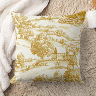 Rustic Gouden Zonnebloem Boerderij Toile Patroon Kussen