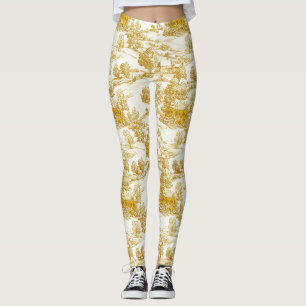 Rustic Gouden Zonnebloem Homestead Toile Patroon Leggings