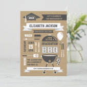Rustic Gradation BBQ Uitnodiging (Staand voorkant)
