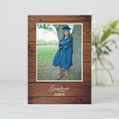 Rustic Graduation Announcement with photo Kaart (Staand voorkant)