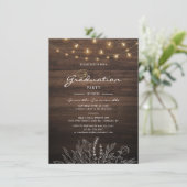 Rustic Graduation Party 2022 String Lights Kaart (Staand voorkant)