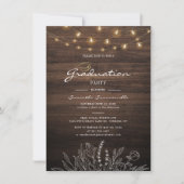 Rustic Graduation Party 2022 String Lights Kaart (Voorkant)