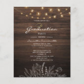 Rustic Graduation Party 2025 Uitnodiging (Voorkant)