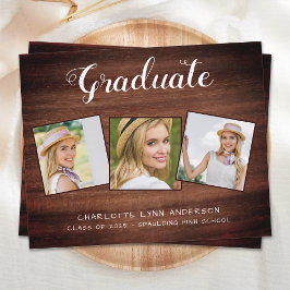 Rustic Graduation Party 3 Foto Budget Invitation