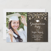 Rustic Graduation Party - Fotouitnodiging Kaart (Voorkant)