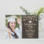 Rustic Graduation Party - Fotouitnodiging Kaart (Staand voorkant)