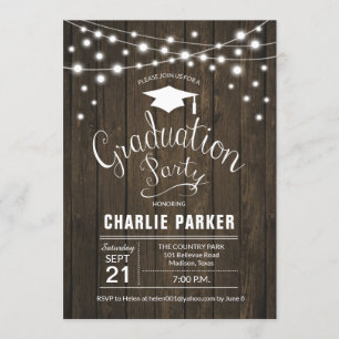 Rustic Graduation Party - Houten patroon Kaart