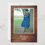 Rustic Graduation Party Invitation string lights Kaart (Voorkant)