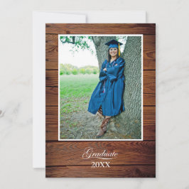 Rustic Graduation Party Invitation string lights Kaart