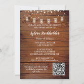 Rustic Graduation Party Invitation string lights Kaart (Achterkant)