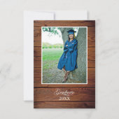 Rustic Graduation Party Invitation with photo Kaart (Voorkant)