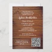 Rustic Graduation Party Invitation with photo Kaart (Achterkant)