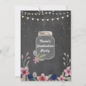 Rustic Graduation Party Jar Chalk Flowers nodigt u Kaart (Achterkant)
