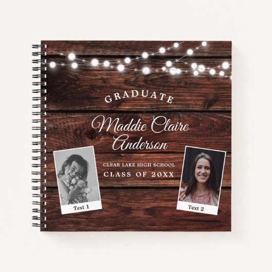 Rustic Graduation Party Modern Barn Country Guest Notitieboek (Voorkant)