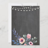 Rustic Graduation Party Pastels Pink Flower Invite Kaart (Achterkant)